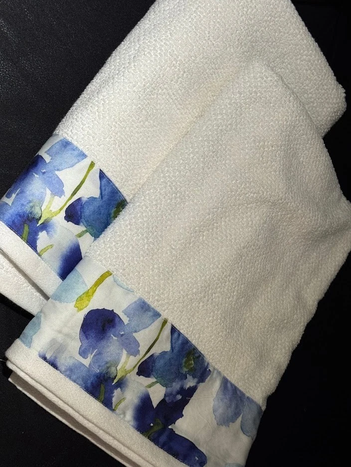 NUEVO SUNHAM HOME FASHIONS 100% Algodón Juego de Toallas de Baño (6 Piezas) / BLANCO con Flores Foto 4 de 4