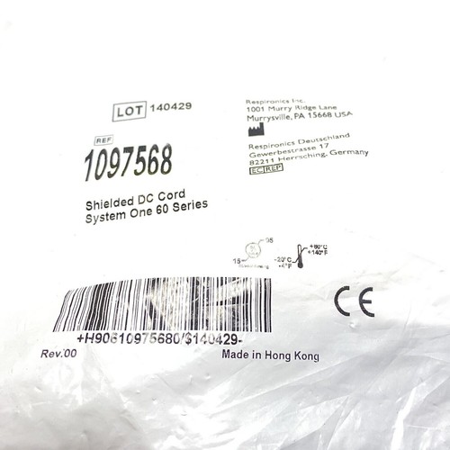 Nuevo En Paquete RESPIRONICS CPAP 1097568 BLINDADO DC SISTEMA DE CABLE SERIE UNO 60 - Imagen 3 de 3