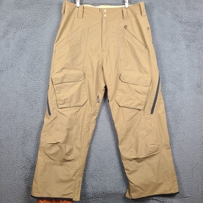 Burton [ak] GORE-TEX Cyclic Snowboard Pants Mens Large Tan Cargo Snow Ski Shell