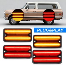 4x Smoke Amberred Led Side Markers For Chevy Blazer C1020 Gmc Pickup 67 68-72