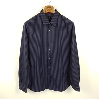 Paul Smith shirt mens size 44 17.5 purple black striped tailored fit shirt