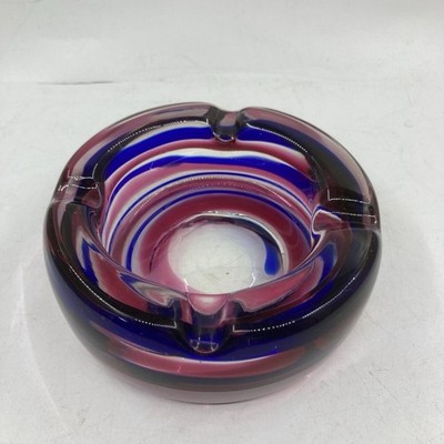 Ashtray Glass Purple Pink Marble Ash Tray SmoK2595Q