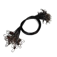 60pcs Fishing Wire Leaders Nylon-Coated Fishing Line Wire Leaders with Swivel...