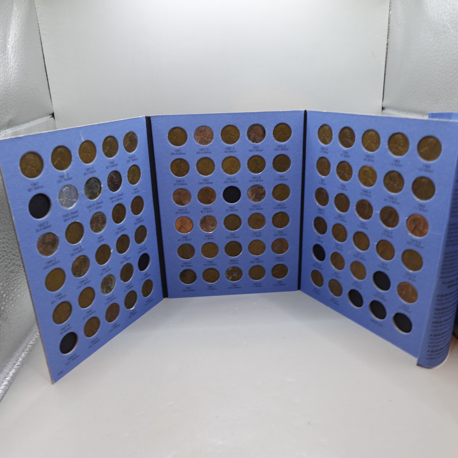 Whitman Coin Folder Lincoln Cents Starting 1941-1974 Incomplete Set 80 Coins