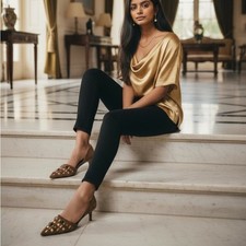 ANTONIO MELANI  Vivica  Russet Studded Suede Heels