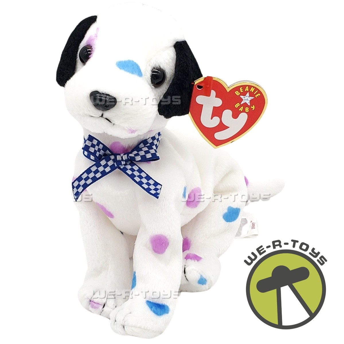 Ty Beanie Babies Dizzy the Dalmatian with Colored Spots Plush 2001