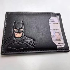 Personalized Leather Bat Wallet Superhero Mask Card Holder Heroic ID Wallet