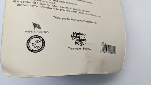 MARINE METAL PRODUCTS FS-4 FISH SAVER LIVEWELL AERATOR/PUMP Made in USA - Picture 6 of 7