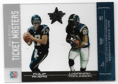 2004 LEAF ROOKIES & STARS TICKET MASTERS PHILIP RIVERS LADANIAN TOMLINSON /750
