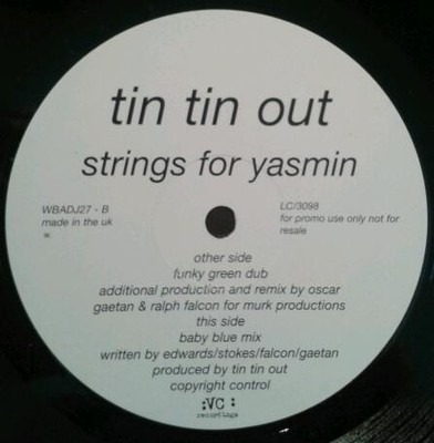 Tin Tin Out - Strings For Yasmin (12'', Promo)
