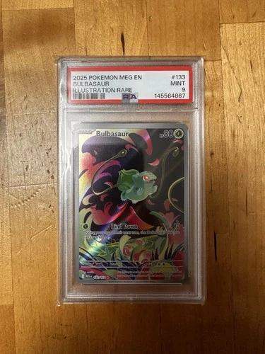 Pokémon 2025 Me01 Mega Evolution Bulbasaur Illustration Rare Holo PSA 9 133/132