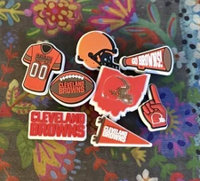 8 Piece CLEVELAND BROWNS Football Shoe Charms Shoe Decorations NEW