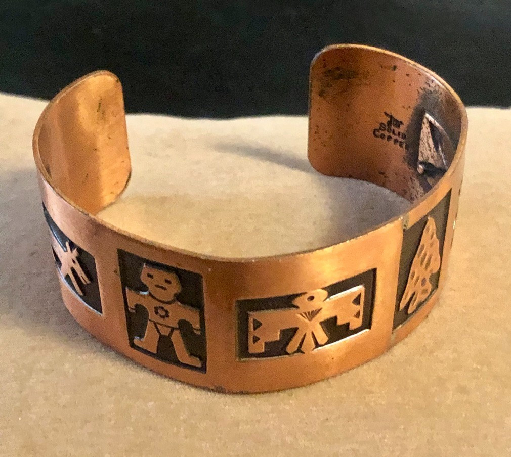 VTG Solid Copper CUFF BRACELET 2.25"Southwest Nat… - image 10