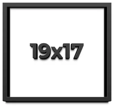 19x17 Shadow Box Frame Black | 1 inches Deep Real Wood Contemporary Shadowbox Di