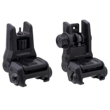 NEW Gen III Flip Up Sights Front & Rear Black Polymer 20mm Picatinny Mount