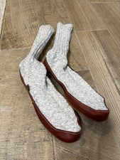 Acorn Mens Comfort Slipper Socks Grey/Burgund...