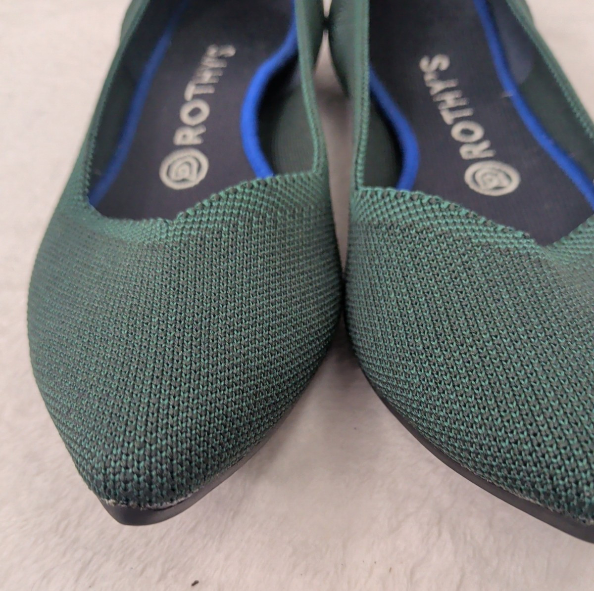 Rothy's The Point Emerald Green Python Ballet Fla… - image 2