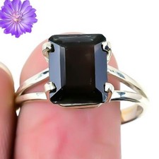 Black Onyx Gemstone 925 Sterling Silver Handmade Jewelry Ring Gift For Her