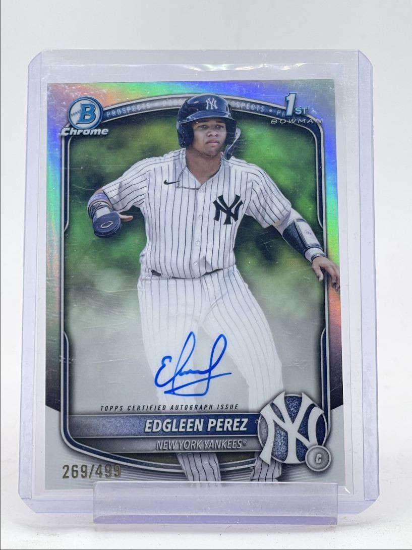 EDGLEEN PEREZ 2025 BOWMAN CHROME 1ST AUTOGRAPH REFRACTOR AUTO /499 Q3841