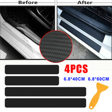 Placa de coche rasguño umbral puerta pegatina protector accesorios fibra de carbono para Dodge