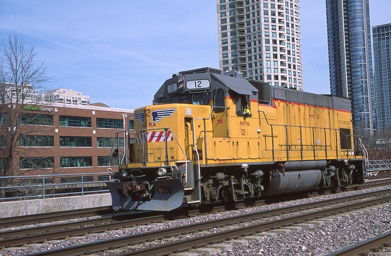 BN ORIGINAL SLIDE METX METRA GP15-1 #12 - CHICAGO IL 2026 EX-UP PAINT
