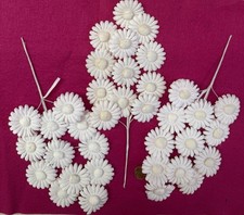 Vintage Millinery 12 White Daisy Cluster - 1 1/2 Flowers - 3 Clusters