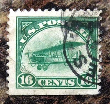 USA 1918 - 16c Airmail Straight Edge Used GT554