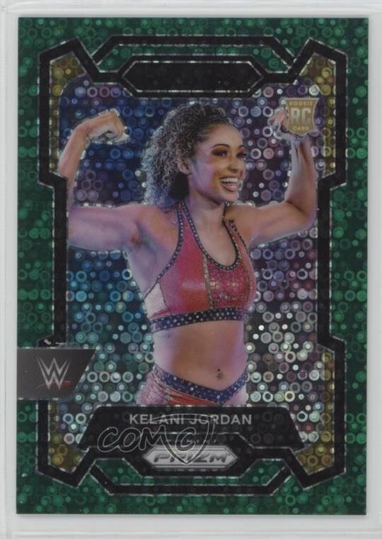 2024 Panini Prizm WWE Green Under Card 37/49 Kelani Jordan #127 Rookie RC 11ch
