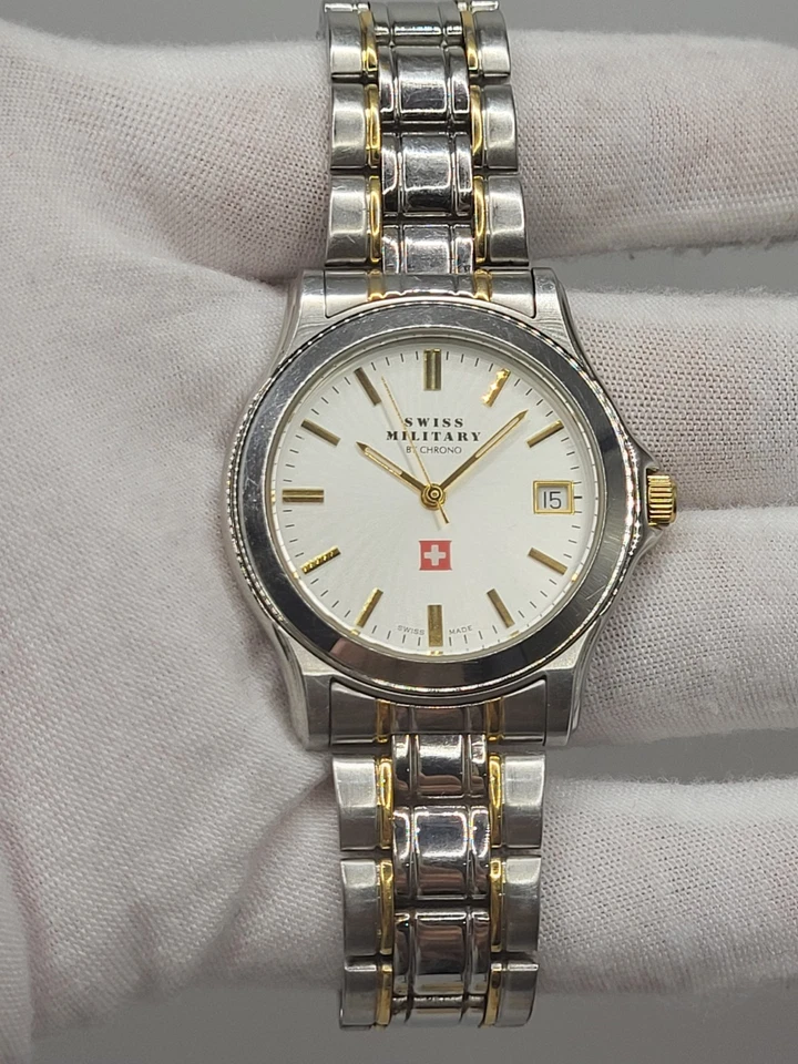 Reloj Militar Suizo SUIZO [N. COMO NUEVO] 36mm de CHRONO Analógico Para Hombre Acero Inoxidable Foto 2 de 4