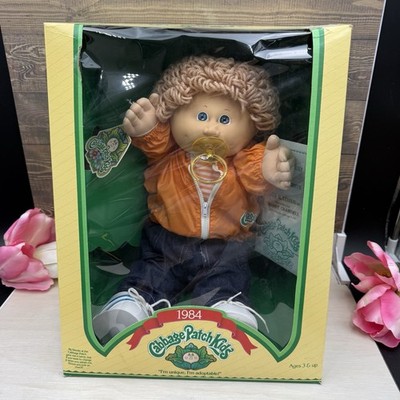 Vintage Cabbage Patch Doll in Box 1984 Blonde Boy Buddy Crandell Pacifier