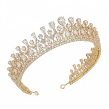 QXMYOO Vintage Women Wedding Tiaras Silver Cubic Zirconia Pageant Crowns Swee...