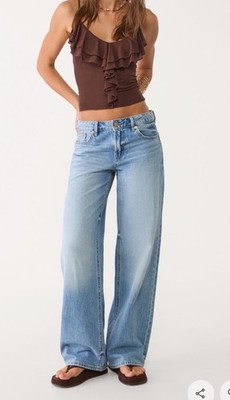 Stradivarius Zara Women's Wide Leg Jeans Low Rise Sz 27 D91