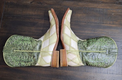 Premier Western Wear Leather US Kids Size 13.5/Mex 20.5 Color - Pistachio/White - Picture 6 of 15