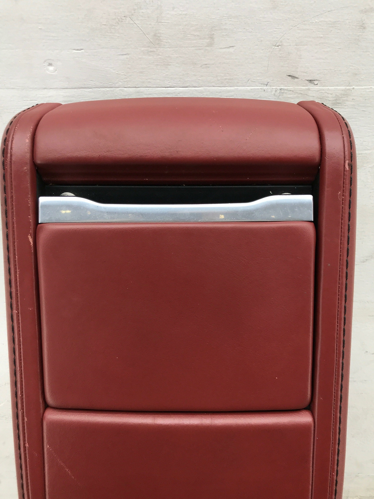 ASTON MARTIN RAPIDE FRONT CENTER CONSOLE COMPARTMENT RED LEATHER OEM