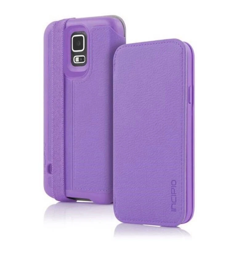 New Incipio Watson Wallet Case for Galaxy S5 - Purple + Tech21 Screen Protector  - Image 2 of 4