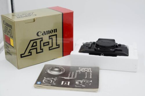Canon A-1 35mm SLR Film Camera Body Black w/ Original Box - Photo 1 sur 10