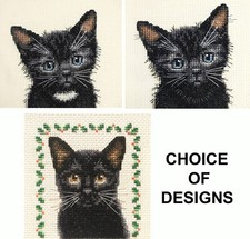 BLACK CAT, KITTEN ~ Counted cross stitch kit - CHOICE OF DESIGNS *Fido Stitch