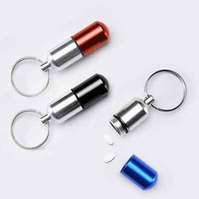 Titanium Waterproof Pill Box Mini Case Bottle Storage Keychain Outdoor EDC Tool