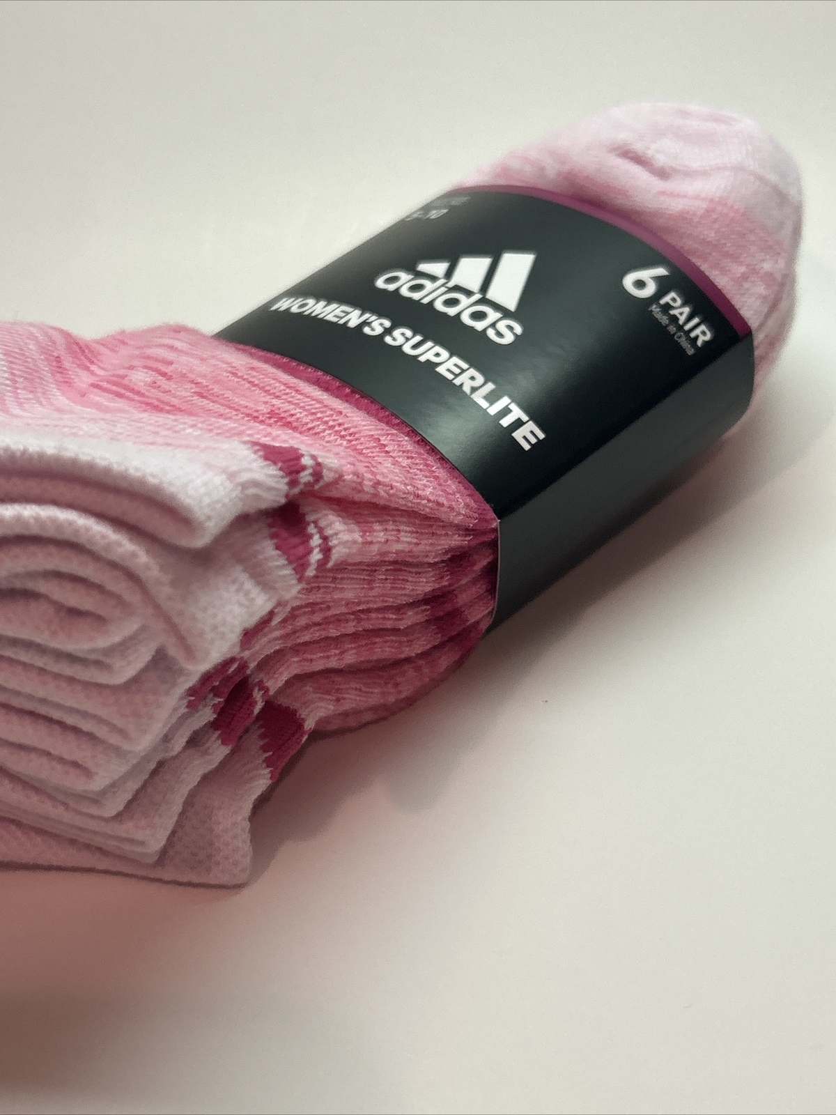 Adidas Women’s Socks Superlite No Show Athletic 6 Pairs Pink Shoe Size