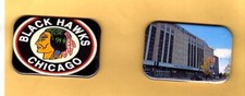 Chicago Blackhawks United Center LOGO 2 MAGNETS OR , PINBACK 2"X3"
