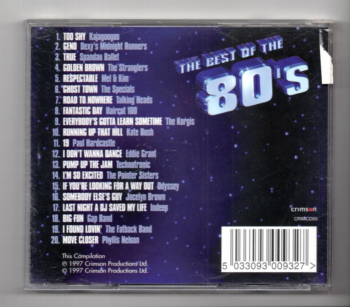 KF954) The Best Of The 80s, 20 tracks various artists - 1997 CD