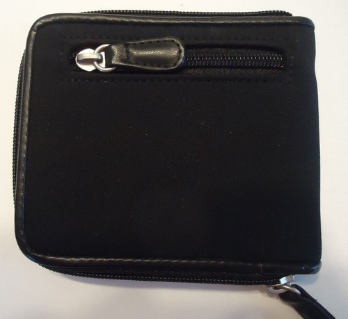 Billetera plegable con cremallera para hombre, negra - Imagen 4 de 4