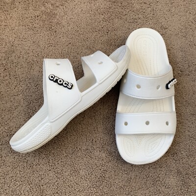CROCS White Slides with Vibrant Accents Crocs Unisex Classic Tie-Dye Graphic White Slide Sandal  main image 3