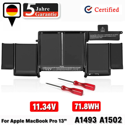 A1493 A1502 A1582 Akku Für Apple Macbook Pro 13'' Retina 2013 2014 2015