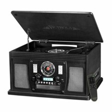 Victrola 8-in-1 Bluetooth Record Player Multimedia Center Built-in Stereo