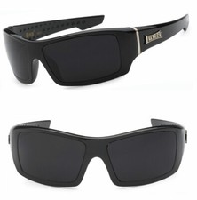 Locs Mens Cholo Biker Sunglasses - Shiny Black LC37