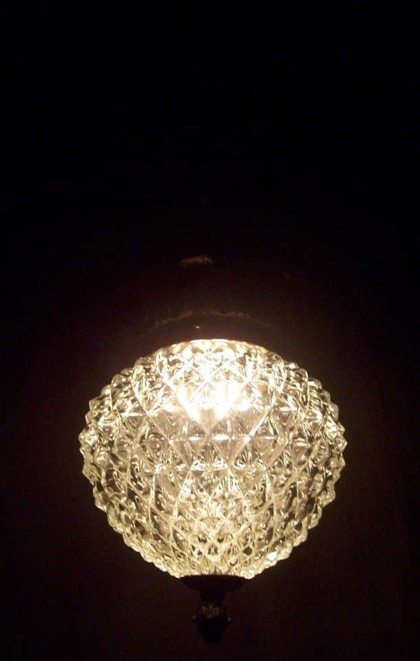 Vtg Light Fixture MCM French Spanish Gold Pendant Hollywood Art Rewired