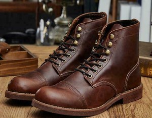 men vintage genuine leather ankle boots