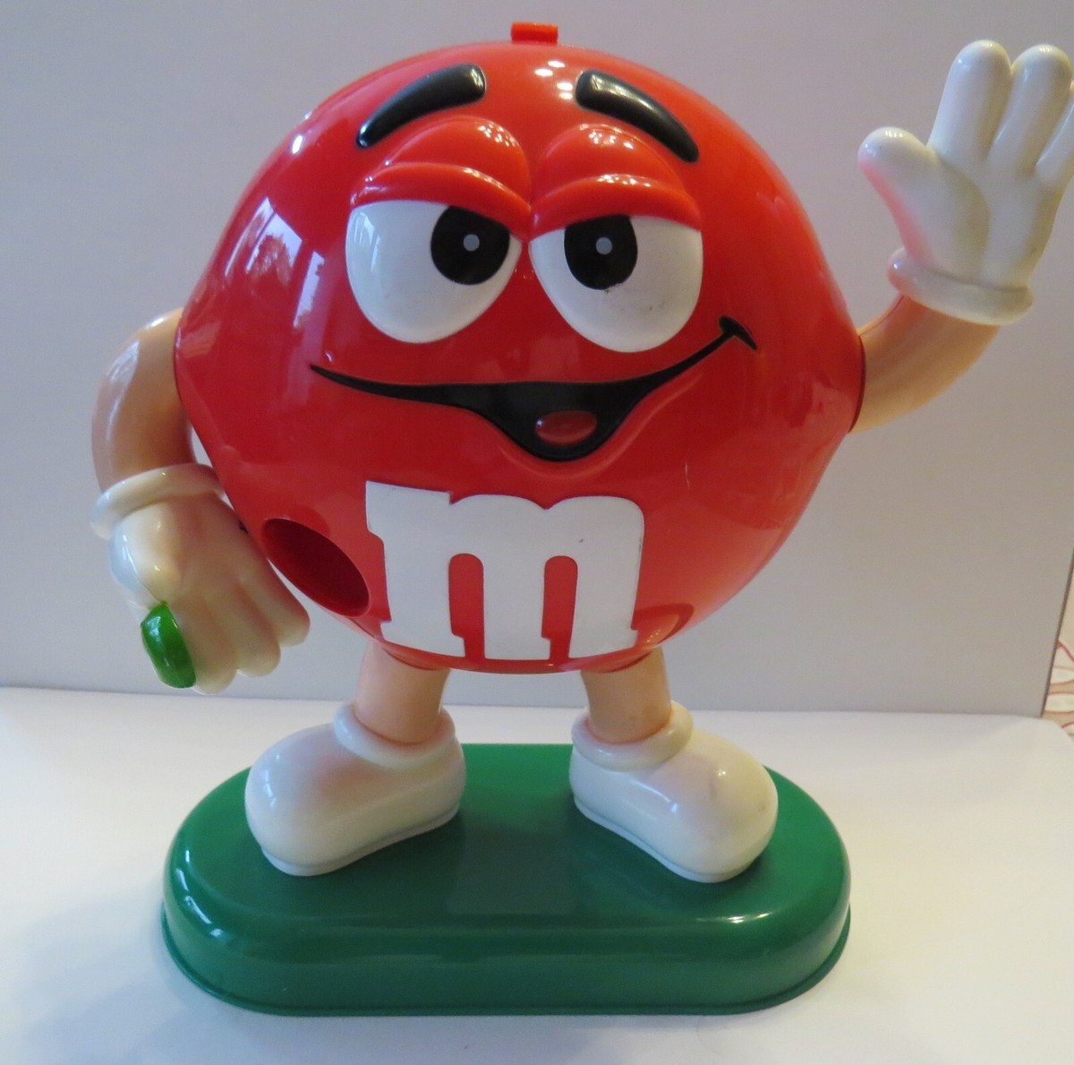 M&M Red dispenser vintage from Europe - GREEN BASE! | eBay