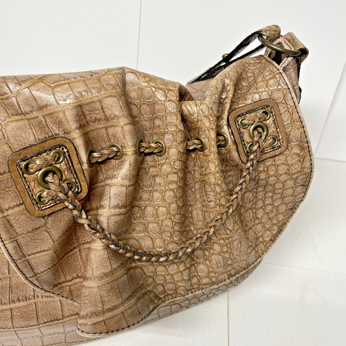 Jessica Simpson Purse, Croc Bag, Large Shoulder Braided Carry All Bag - Vegan - Picture 12 of 16